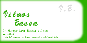 vilmos bassa business card